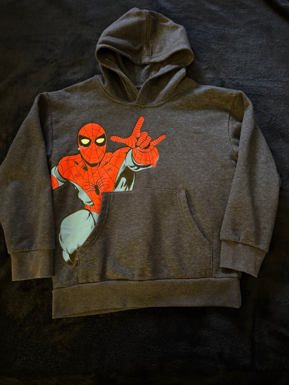 Kids Spider-Man Graphic Hoodie - Charcoal Gray